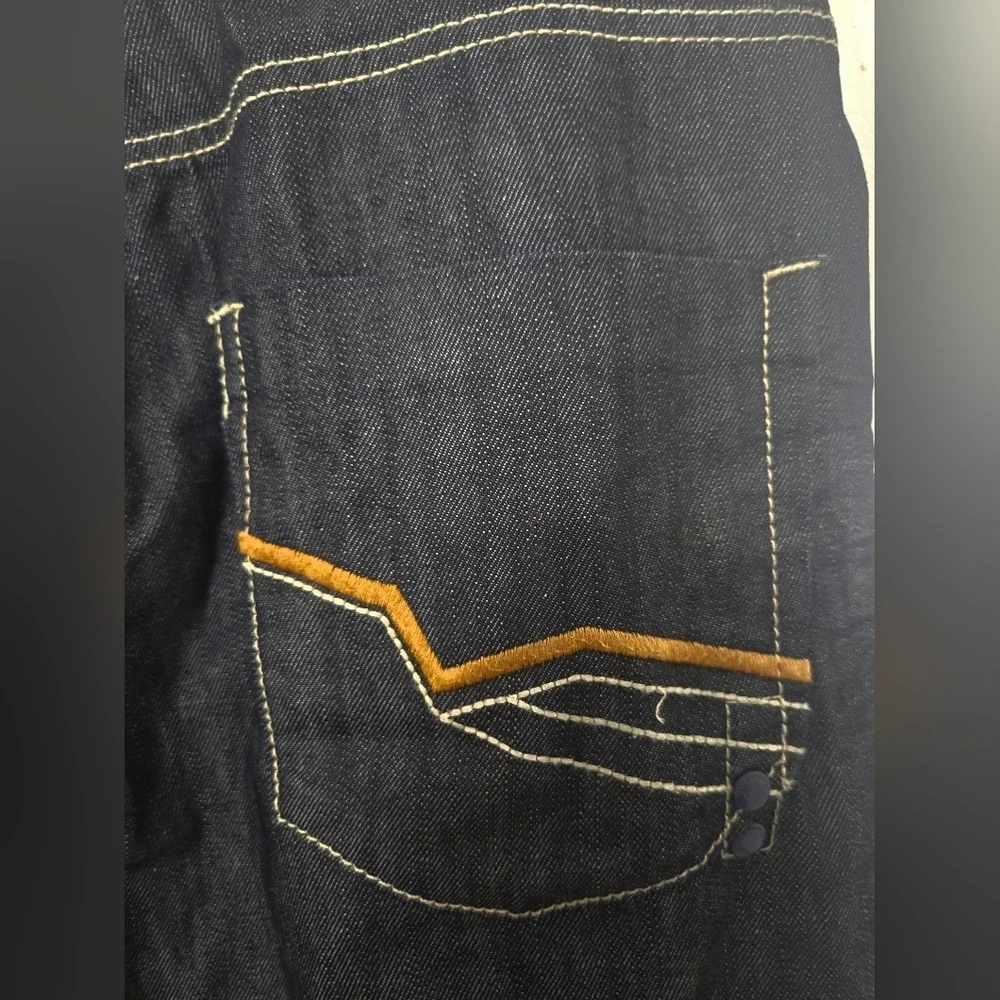 Ecko Unlimited Men's 72+ Loose Fit Jeans Blue/Black Grunge Y2K Skater, 34/32